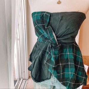 {3 For $25} Strapless Plaid Top